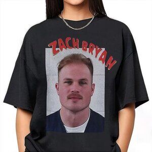 Zach Bryan Mugshot T-Shirt Burn Burn Burn Highway Boys Concert Tee 99